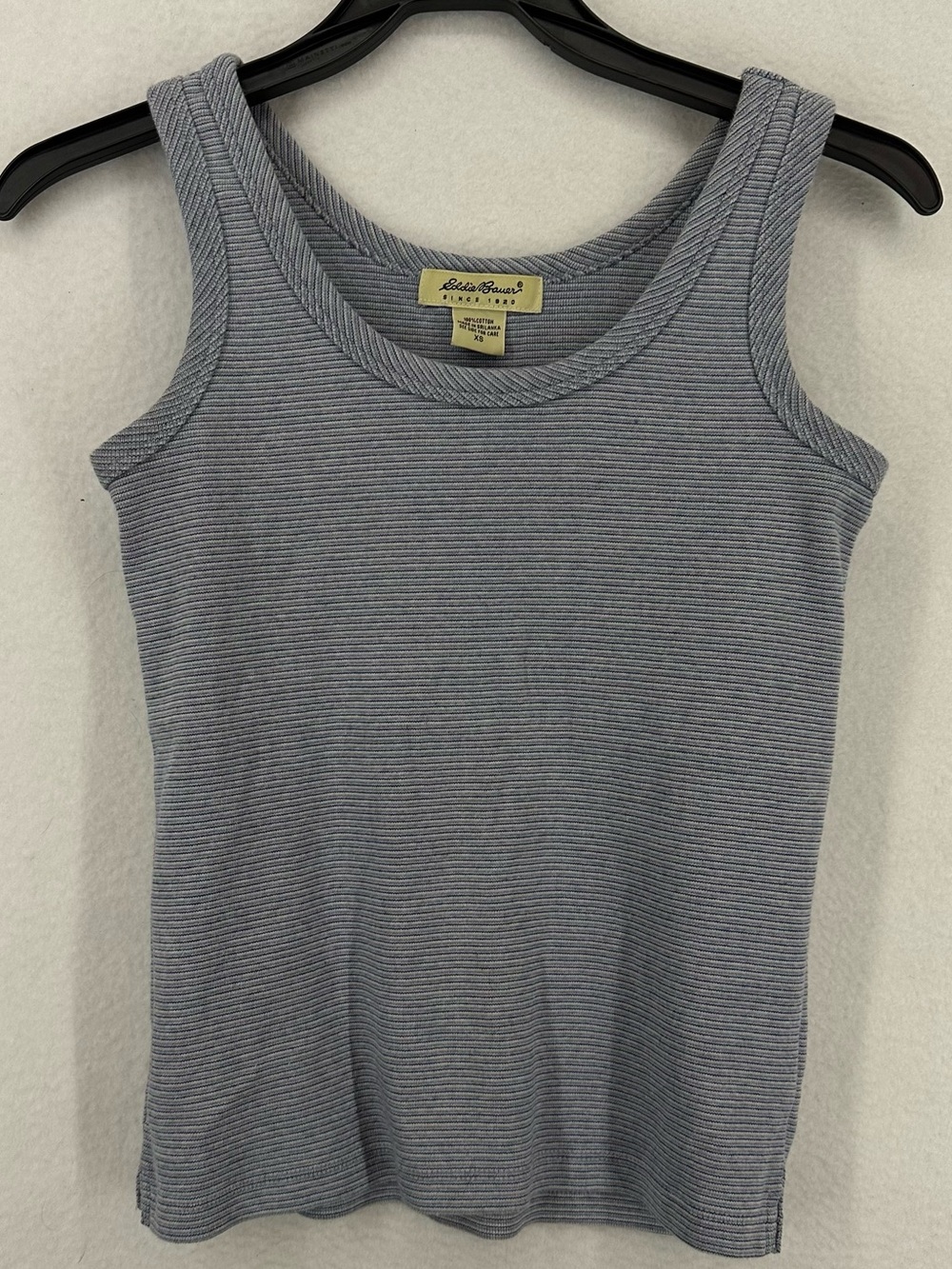 Eddie Bauer Gray Ribbed Cotton Tank Top Women’s XS Casual Layering Basic